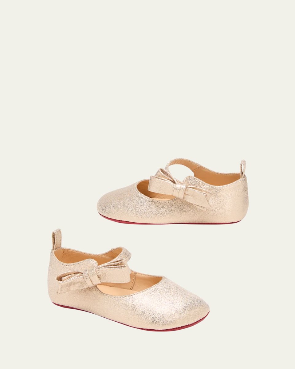 Girl's Lou Babe Shimmer Bow Ballerina Shoes,